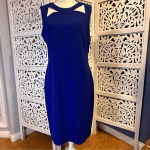 Calvin Klein Chic Royal Blue Cutout Midi Dress NWT Sz 12